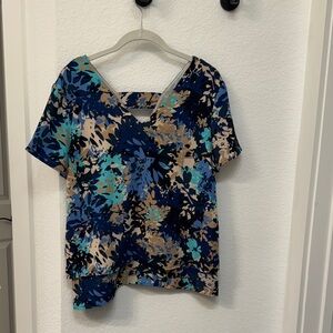 Banana Republic Multicolor Floral V-Neck Blouse